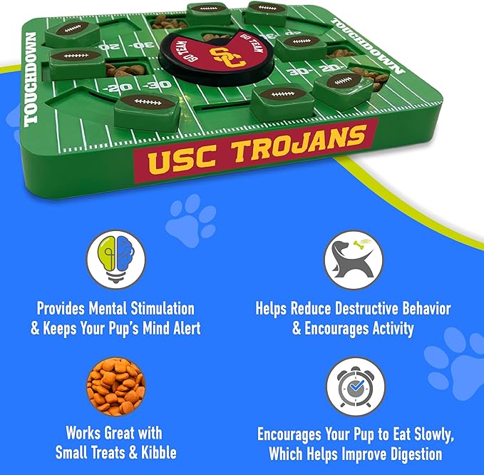 Pets First USC NCAA Large Puzzle Toy - Interactive Dog Treat & Slow Feeding Toy