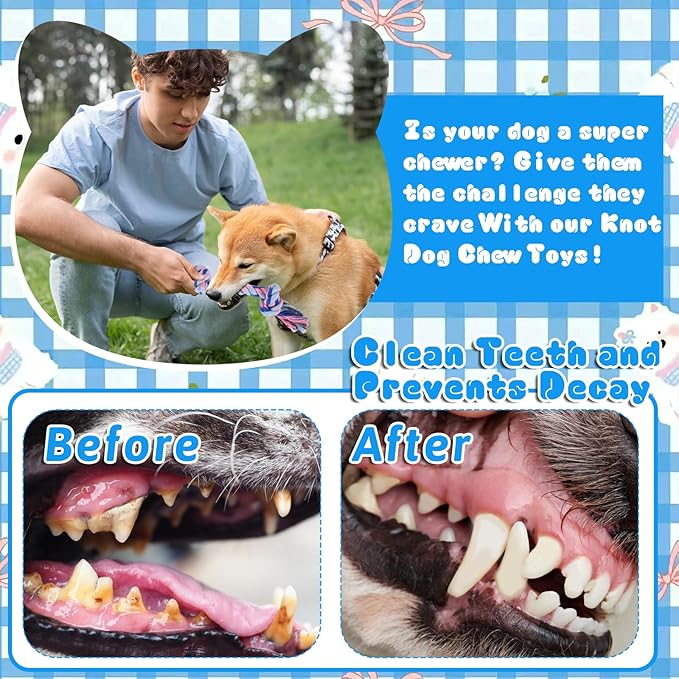 48 Pcs Dog Rope Toys Bulk, 100% Cotton Rope Dog Toys for Aggressive Chewers Durable Puppy Tug of War Toy with Knot, Interactive Puppy Toy for Small & Medium Pet Teething, Teeth Cleaning - 6 Colors