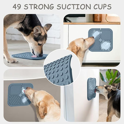 2 Pack Lick Mat for Dogs,Cats,Upgraded 8.5×8.5 inches Licking Mats with Suction Cups,Slow Feeder Licking Pad for Anxiety Relief and Boredom Reducer,Suitable for Dog Training Set 9