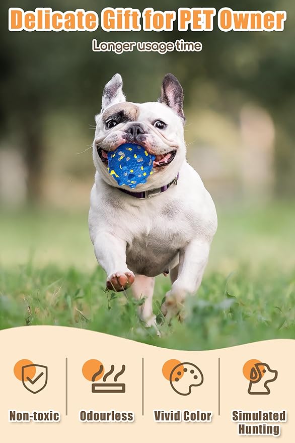Dog Tennis Balls for Aggressive Chewers, Indestructible Durable Bouncy Interactive Toy for Dogs Fetch Game Lightweight Floating Outdoor Training(White+Grey Large)
