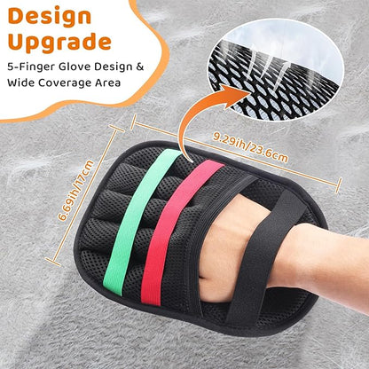 Pet Hair Remover Glove for Dogs & Cats, Newly Upgraded Reusable Electrostatic Pet Hair Gloves, Pet Hair Remover Tool for Clothing, Couch, Carpet, Car Seat（1Pcs-Blue