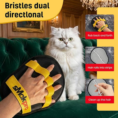 2026 NEW Pet Hair Removal Tool for Dogs & Cats (19" Long Brush + Gloves), Electrostatic Reusable Pet Hair Remover, Five Finger Magic Brush with Adjustable Handle for Couch, Carpet, Bedding, Clothes