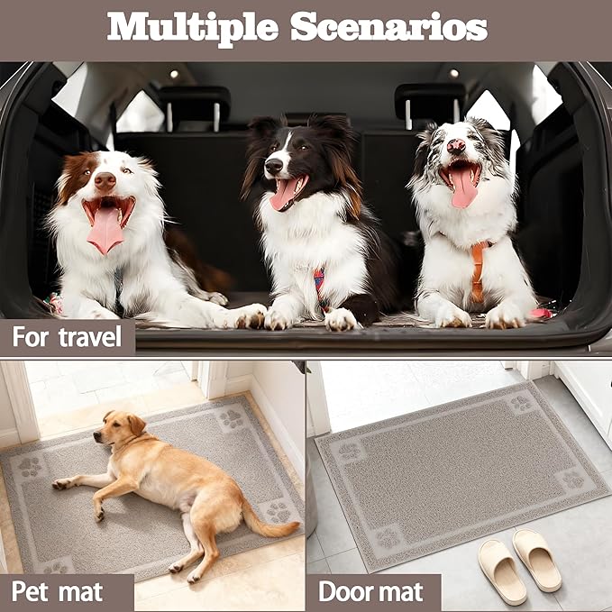 Darkyazi Pet Feeding Mat Large for Dogs and Cats,24"×36" Flexible and Easy to Clean Feeding Mat,Best for Non Slip Waterproof Feeding Mat (Gray Sand)