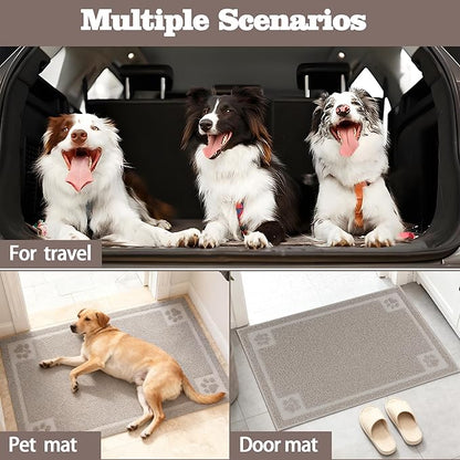 Darkyazi Pet Feeding Mat Large for Dogs and Cats,24"×36" Flexible and Easy to Clean Feeding Mat,Best for Non Slip Waterproof Feeding Mat (Gray Sand)