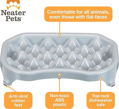 Neater Pet Brands Neater Slow Feeder Dog Bowls, Slows Down Fast Eaters to Help Digestion & Prevent Overeating, Non-Slip Food Bowl, BPA-Free, Holds 2.5 Cup of Food for Small to Medium Breed or Puppy
