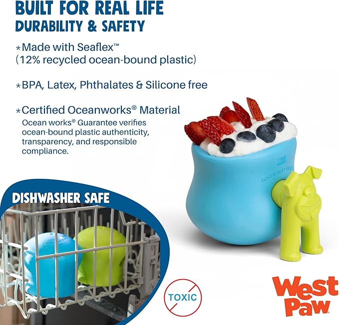 WEST PAW Toppl Stopper Insert Accessory for Toppl Dog Treat Toy – Keeps Toy Steady and Upright for Filling and Freezing, Mess-Free Treat Prep, Dishwasher Safe, Made in USA - Tangerine