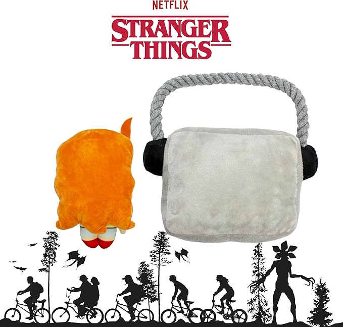 design LAB, Inc. Stranger Things Official Merchandise | Cool Toys for Dogs with Rope for Tug of War, Stuffed Animal Plush Toys with Squeakers | Max & Music 2-Pack Set | Interactive Toys