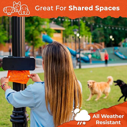 Large Roll Poop Bag Dispenser - Dog Poop Bag Dispenser Wall Mount - Dog Waste Station for Outdoor or Indoor Use - Pet Waste Station - Includes 315 Dog Waste Bags (Black)
