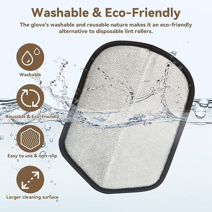 Washable Reusable Pet Hair Remover Glove for Dog & Cat Hair – Electrostatic Fur Removal Tool for Laundry, Clothes, Sofa, Carpet & Car Seats – Easy Clean Lint Remover for Pet Owners