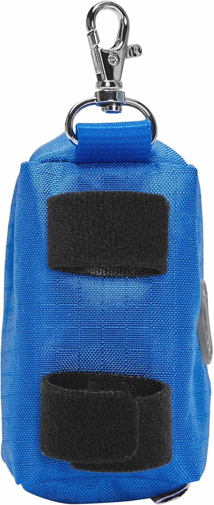Blueberry Pet Dog Poop Bags Rolls Dispenser, Leash Attachment Holder for Dog Poop Bags, Solid Color, Dual Zippered Compartments, Lightweight, Durable, Includes Free Roll, Travel-Friendly