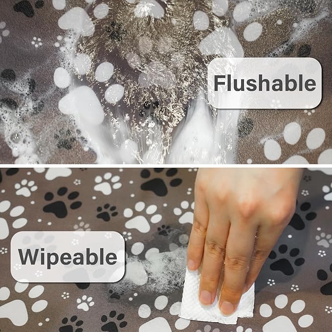 Patterned Cat & Dog Bowl Mat for Food and Water, 17"×30" Quick Dry Absorbent Pet Feeding Mat, Eco-Friendly Dog Placemat