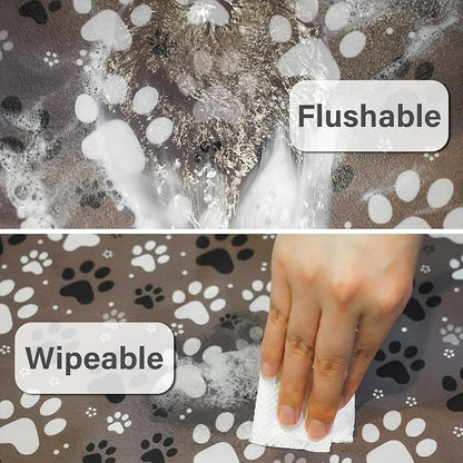 Patterned Cat & Dog Bowl Mat for Food and Water, 17"×30" Quick Dry Absorbent Pet Feeding Mat, Eco-Friendly Dog Placemat