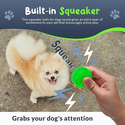 SuperFetch Dog Balls 1.5 Inch - Squeaky Dog Toys for Small Dogs and Puppies - Rubber Balls for Fetch, Training, Teething, Boredom and Solo Play - 12 Pack