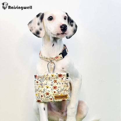 Raisingwell Dog Treat Pouch, Small Cotton Pocket Sized Training Holder, Hand Free Walking Funny Bag with Carabiner, Self-Closing Pet Feed Snack Reward, Behavior Aids for Puppy Travel or Outdoor Use