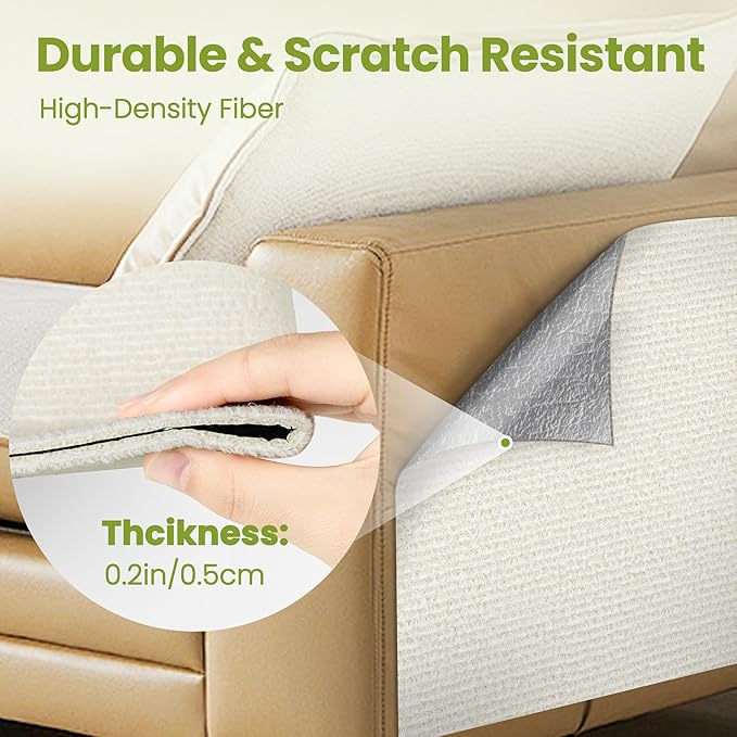 Cat Scratch Couch Furniture Protector, 78.7" x 15.8" Cat Scratcher Pad Deterrent from Cats Claws Scratching, DIY Sisal Carpet Cat Proof Couch Cover Replacement for Indoor Sofa, Wall, Door, Beige