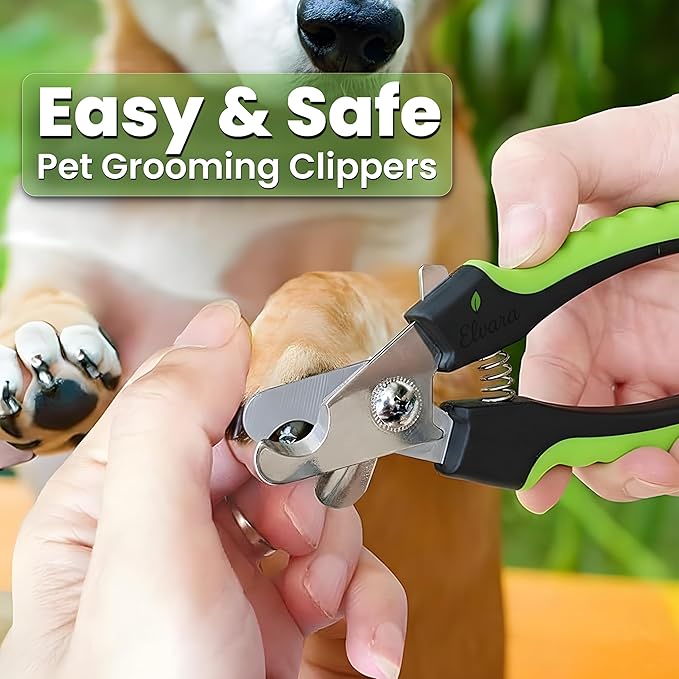 Dog Nail Clippers and Cat Nail Clipper Set with Light—Safe, Easy, and Precise Grooming Tool for Dogs, Cats, Puppies, and Small Pets (Blue)