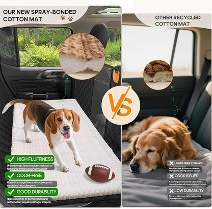 Pet Bed Mat for Car Backseat, Non-Slip Dog Bed for Car Back Seat, Flannel Backseat Dog Bed for Cars Trucks and SUVs (White, 24.8x54 inch)