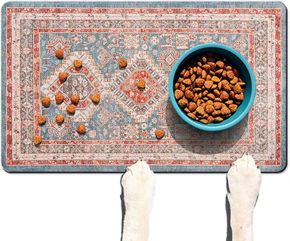 Dog Food Mat for Floors Waterproof Quick Dry Pet Placemat Cat Feeding Bowls Mats for Food and Water, Eco-Friendly Dog Accessories Diatomite Pets Supplies 12" X 20"