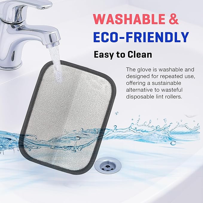Pet Hair Remover Gloves for Cats & Dogs, Electrostatic Pet Hair Removal Gloves Brush for Pets Hair, Upgraded Animal Fur Removal Tool, Reusable Cats & Dogs Grooming Gloves for Hair Removal (1)