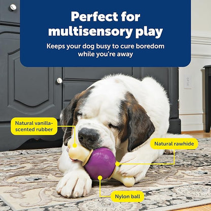 PetSafe Busy Buddy Bouncy Bone - 3-in-1 Adjustable Slow Feeder Toy with Refillable Treat Rings - Cleans Teeth & Gums, Cures Boredom & Slows Down Eating Habits - Large - for Dogs 75+ lb