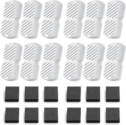Pet Water Fountain Filters: 24 Dog Water Fountain Filters Replacement - Dog Fountain Filters - Including 12 Filters + 12 Sponges - Suitable for GROOKPET Pet Water Fountain