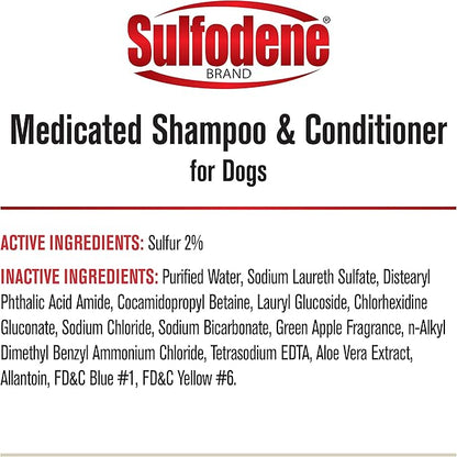 Sulfodene Medicated Shampoo & Conditioner for Dogs 12oz (Pack of 2)