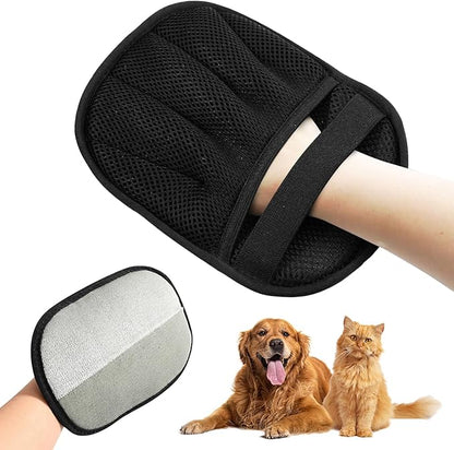 Aerbee Double-Sided Grooming Gloves for Pets, Static Removal Gloves for Dog Hair, Sueean Grooming Gloves for Cats, Reusable Pet Hair Remover Glove for Clothes Furniture Washing, Deshedding, Grooming