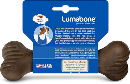 Lumabone Bulkster Durable Chew Toy for Aggressive Chewers, Real Beef, Made in USA, Small