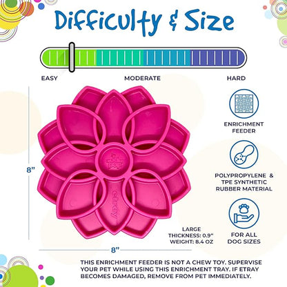 SodaPup Mandala eTray – Durable Slow Feeder Tray Made in USA from Non-Toxic, Pet-Safe, Food Safe Material for Mental Stimulation, Calming, Avoiding Overfeeding, Slow Eating, Healthy Digestion & More
