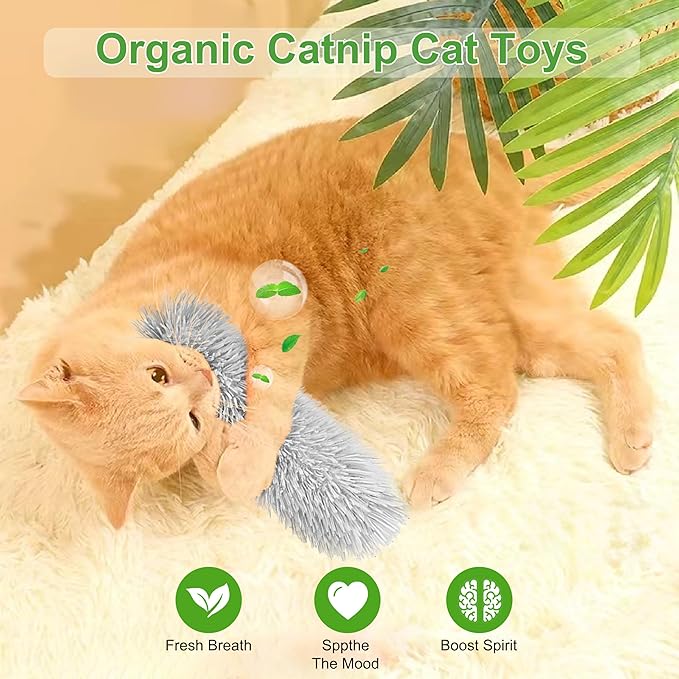 Rishoesu 3 Pcs Interactive Cat Toys Cat Pillows, Soft and Durable Crinkle Sound Catnip Toys, for Indoor Cats Funny Kitten Toys Exercise