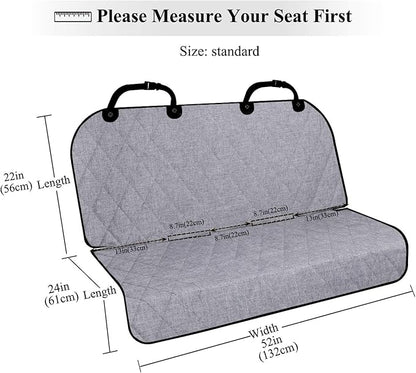 VIVAGLORY Dog Seat Covers, Dog Backseat Cover Pet Bench Protectors with Anti-Slip Backing, Back Seats Cover Rear Seat Covers Car Seat Cover for Dogs, Heather Black, 46" L * 52" W