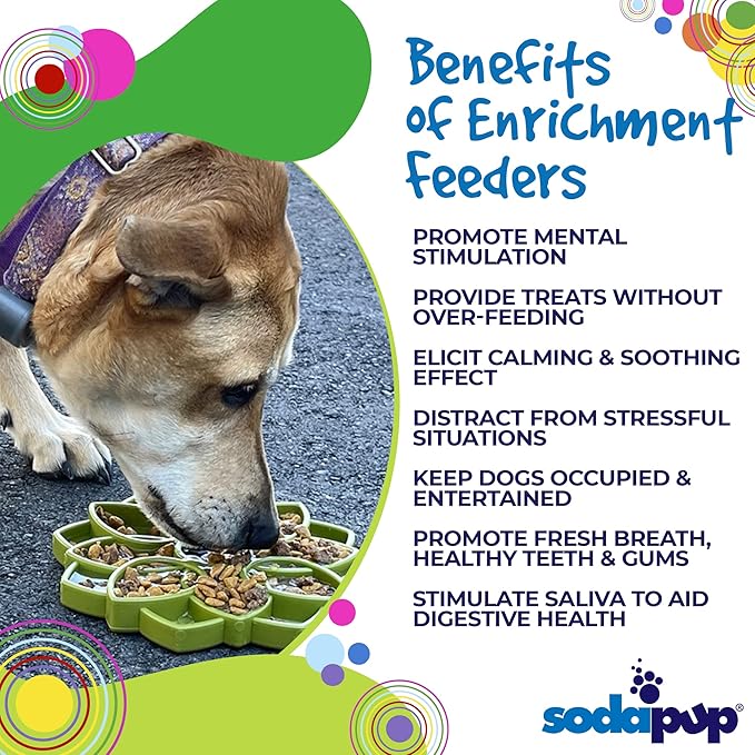 SodaPup Mandala eTray – Durable Slow Feeder Tray Made in USA from Non-Toxic, Pet-Safe, Food Safe Material for Mental Stimulation, Calming, Avoiding Overfeeding, Slow Eating, Healthy Digestion & More