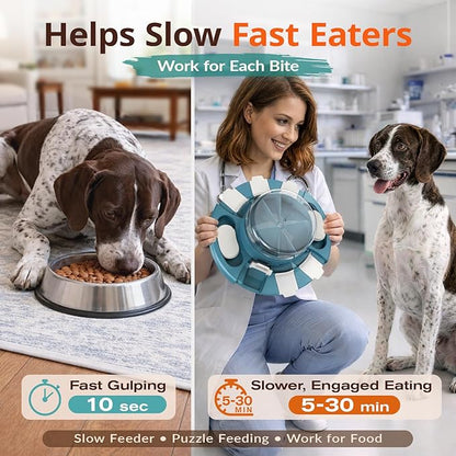 KADTC 2 Levels of Challenge - Dog Puzzle Feeder Toy - U.S. Brand - Design Push-to-Release Treat Dispenser for Small Medium Large Dogs Boredom Buster, Puppy Mental Stimulation Enrichment Puzzles Toys