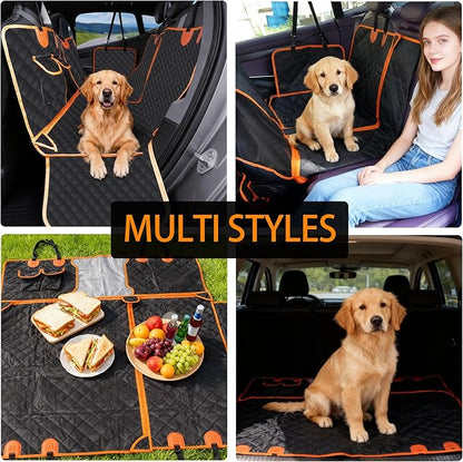 RUTU Back Seat Extender for Dogs, Large Space, Heavy Duty Waterproof Dog Car Seat Cover Fits Middle Armrest for Cars,SUVS & Small Trucks,Non-Slip Durable Soft Back Seat Covers