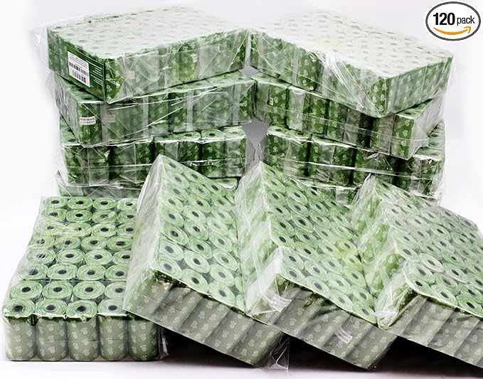Wholesale Biodegradable Dog Poop Bags 2400-Count (120 Rolls) with 2 Dispensers : Environment Friendly w/ d2w for Fast Degradation, Dog Waste Bags, Lavender Scented, Pet Waste Poopbags