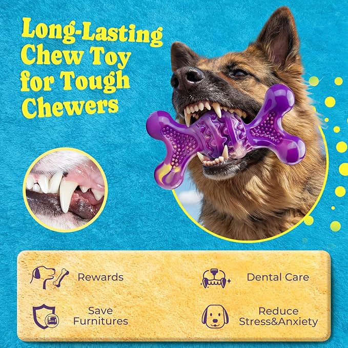 Dog Toys for Aggressive Chewers: Larger Size, Weighing 400g, 2 Pack Tough Dog Toy for Medium & Large Dogs Weighing 30-110 lbs, Indestructible Dog Chew Toys