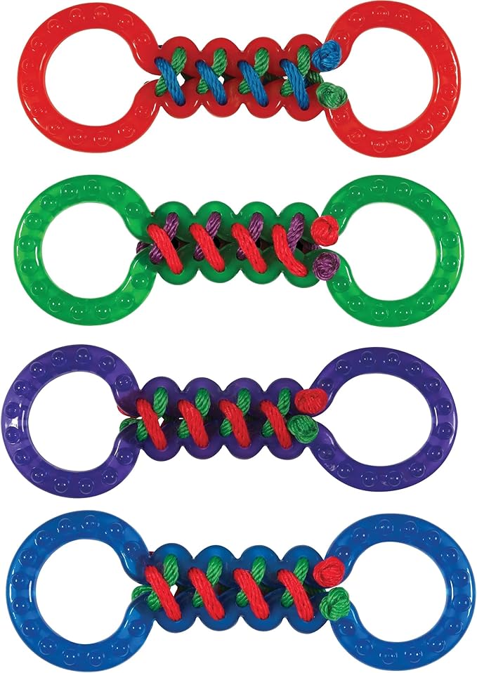 Rope and Rubber Double Sided Dog Tug Toy 12.75" Long for Medium to Larger Breeds (Blue Tug Toy)