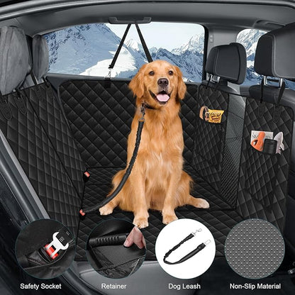 Car Back Seat Extender for Dogs, Hard Bottom Dog Hammock for Car, Pet Hard Bottom Car Seat Cover, Dog Car Seat Cover for Back Seat Hard Bottom, Dog Back Seat Extender Platform