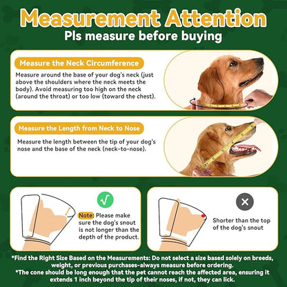 Soft Dog Cone Collar for Dogs After Surgery, Transparent Breathable Pet Recovery Collar for Large Medium Dogs, Adjustable Dog Cone Collar, Elizabethan Collar (S, Dark Green)