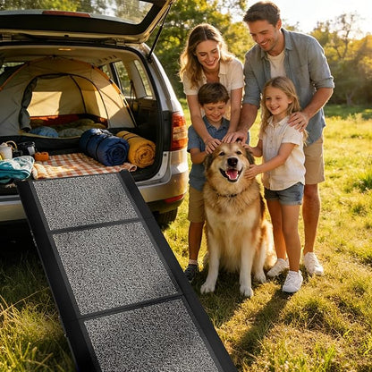 Dog Ramp for Car 71" x 17", Folding Pet Ramp for Large Dogs with Non-Slip Rug Surface, Portable Dog Car Ramp for SUV Car & Truck