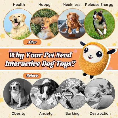 Moving Dog Toys, 2026 Upgraded Jumping Squeaky Moving Dog Ball, Rechargeable Plush Chew Toys for Small/Medium/Large Dogs (Orange)