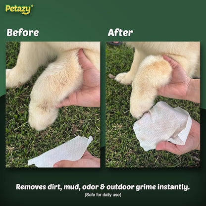 Dog Wipes for Paws and Butt – Hypoallergenic XL Dog Paw Cleaning Pet Wipes for Dogs and Cats, Deodorizing & Grooming for Body, Ears and Face, Chamomile, 100 Count