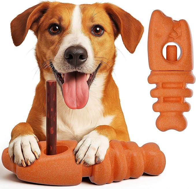 Bully Stick Holder, Durable Dog Chew Holder for Safe, Anti-Choking Chew Toy for Aggressive Chewers, Fits Various Bully Sticks and Dog Sizes