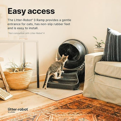 Litter-Robot 3 Ramp by Whisker, Grey - Cat Ramp for Litter Tray, Custom Fit for Litter-Robot 3, Reduces Tracking, Suitable for Small & Older Cats, Made in USA