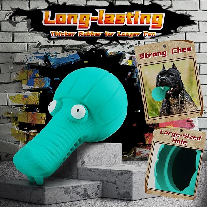Long-Lasting Heavy Various Dog Chew Toys for Aggressive Chewers, 9 Pack Indestructible Large Dog Toys Include Tug Chew & Rope Toys, Squeaky Toys for Medium&Large Breed (For Super Chewers-Crocodile)