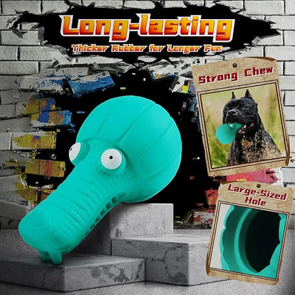 Long-Lasting Heavy Various Dog Chew Toys for Aggressive Chewers, 9 Pack Indestructible Large Dog Toys Include Tug Chew & Rope Toys, Squeaky Toys for Medium&Large Breed (For Super Chewers-Crocodile)