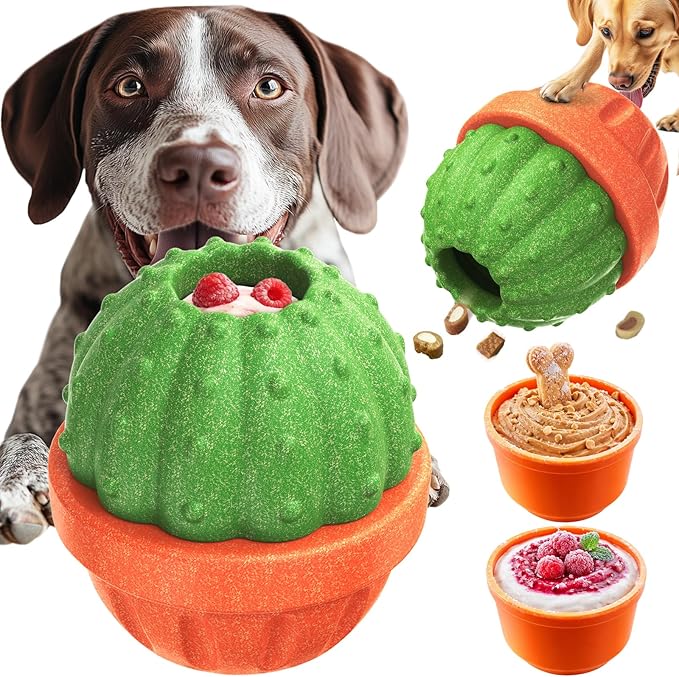 KADTC 3 in 1 Large-Size Durable Dog Fillable & Frozen Lick Treat Toy No-Transfer Freeze & Play,Long-Lasting Ultimate Boredom Buster, Kibble Dispenser Food Ball & Tough Dogs Chew Toys BPA-Free & Safe