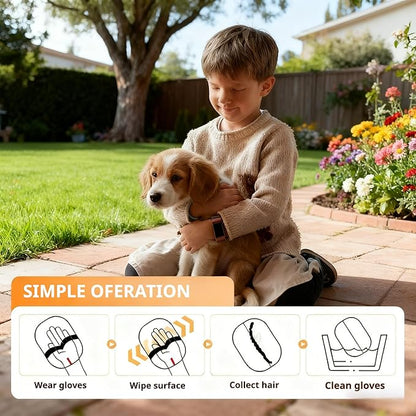Pet Hair Removal Gloves for Dogs & Cats, Reusable & Washable Brush Pet Hair Remover for Couch, Carpet, Car Seat & Laundry