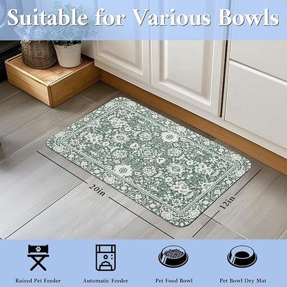 Dog Food Mat for Floors Waterproof Quick Dry Pet Placemat Cat Feeding Bowls Mats for Food and Water, Eco-Friendly Dog Accessories Diatomite Pets Supplies 12" X 20"