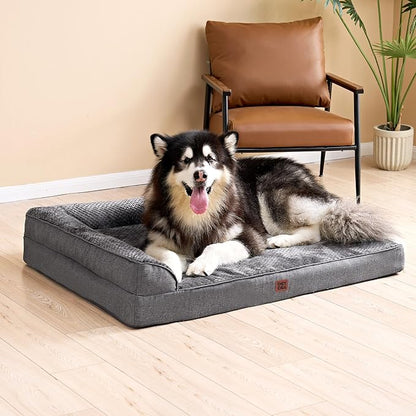 EHEYCIGA Extra Large Dog Bed Othorpedic, Memory Foam XL Dog Bed with Washable Removable Cover, Waterproof Pet Sofa Couch XLarge Size Dogs with Nonskid Bottom, 44x32x6.5, Dark Grey